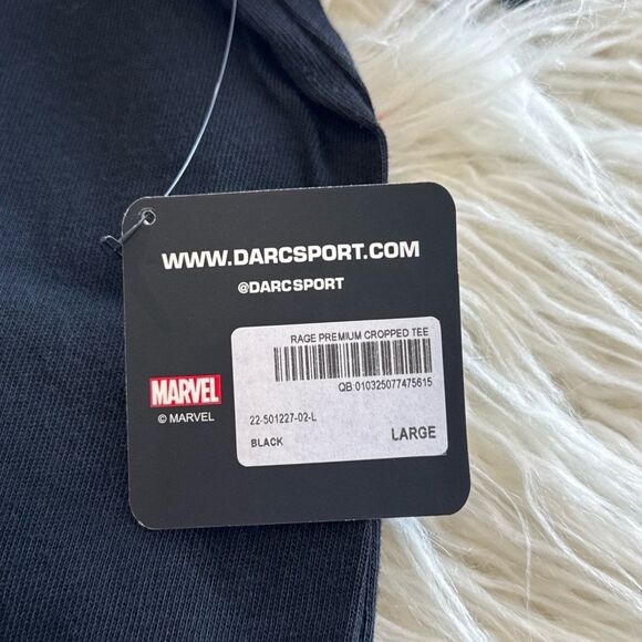 Darc Sport x Marvel Wolverine Rage Cropped T-Shirt Black Size Large - Picture 12 of 12